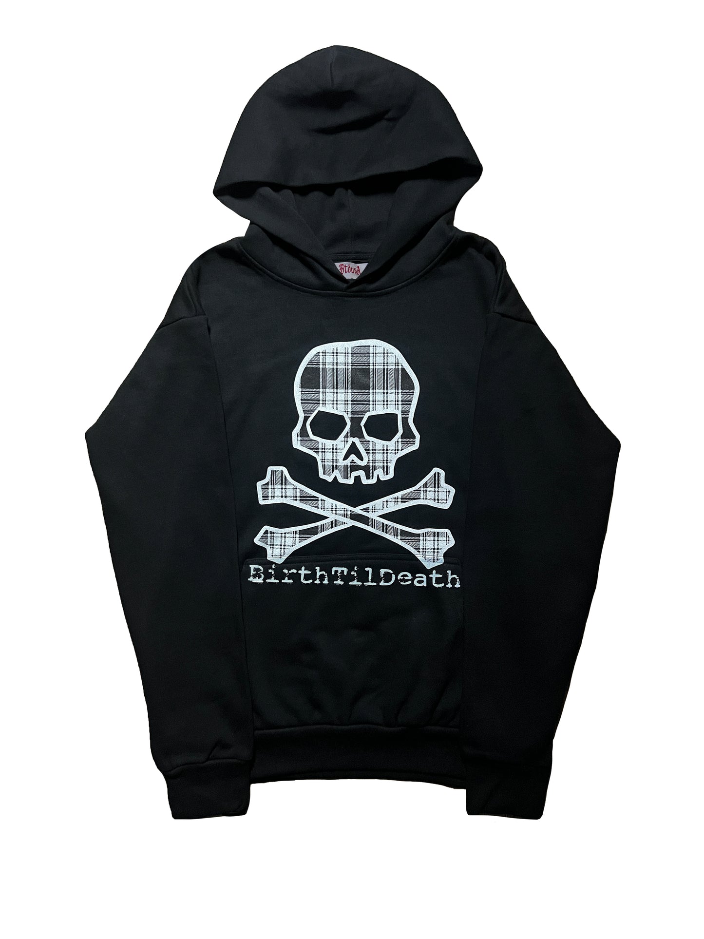 Plaid Skull Hoodie (Black)